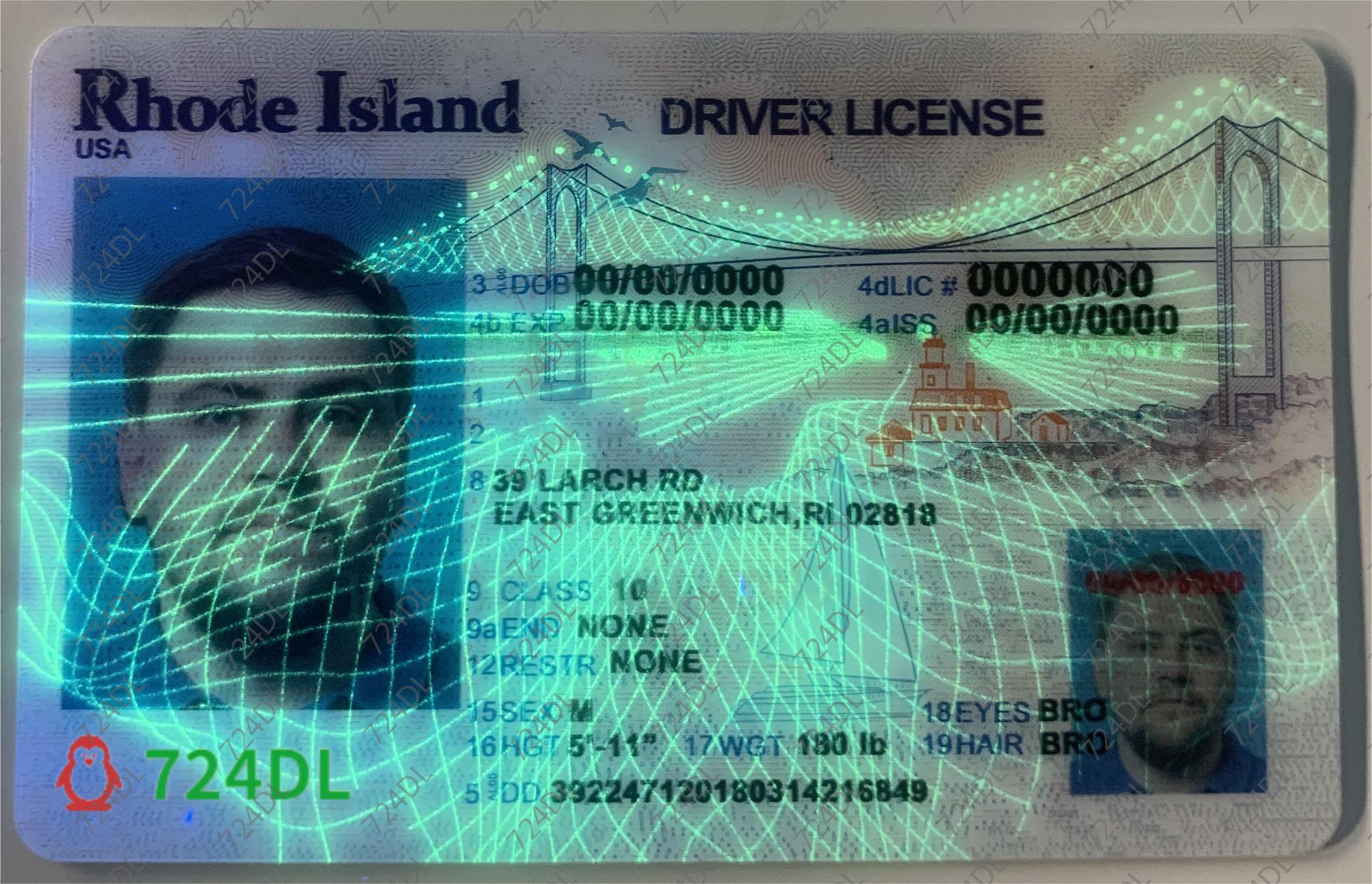 Get Low Price Scannable RI State id Card, RI ID, Rhode Island Drivers ...